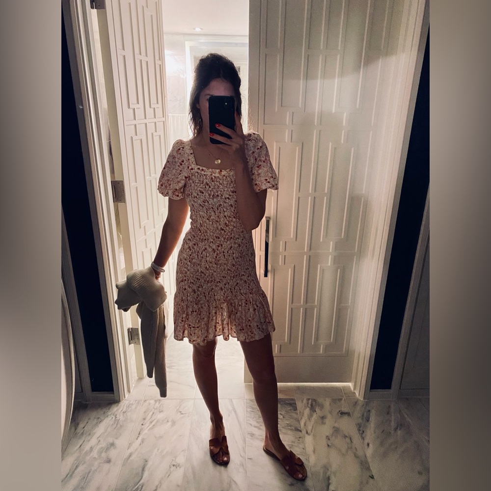 Anthropologie Another Love Floral Smocked Mini Dress M